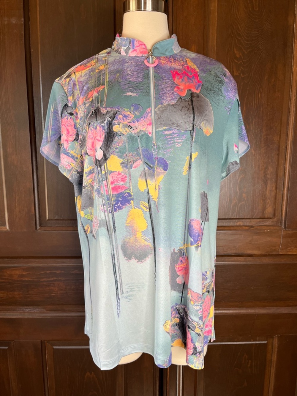 Jamie Sadock Thai Beauty Women's XXL Arabesque 1/4 Zip Golf Pickleball Top NWOT